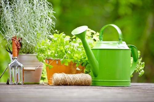 Safe storage of gardening chemicals and labeled containers